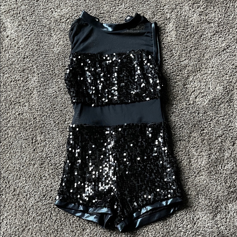 Balera Black Sequin Kids Dance Costume